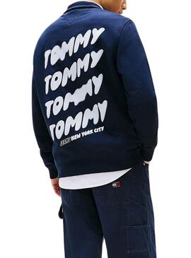Sudadera Tommy Jeans Bubble azul para hombre