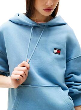 Sudadera Tommy Jeans Badge azul para  mujer