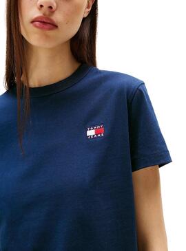 Camiseta Tommy Jeans Badge azul para mujer 
