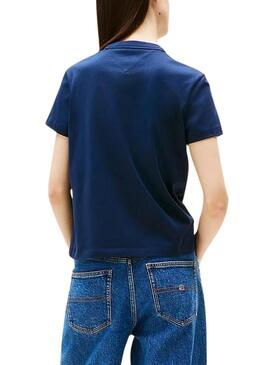 Camiseta Tommy Jeans Badge azul para mujer 