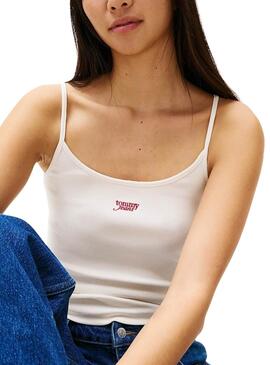 Camiseta Tommy Jeans  Strappy  blanco para mujer 