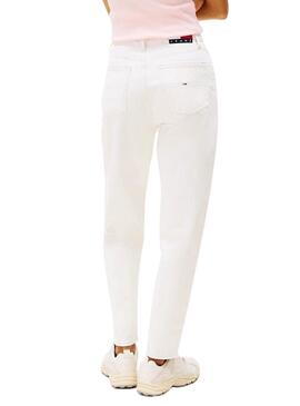 Pantalón vaquero Tommy Jeans Mom blanco para mujer