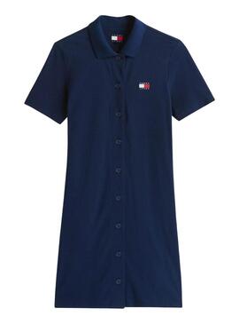 Vestido  Tommy Jeans  Pique Polo azul para mujer 