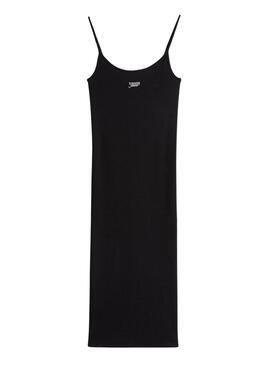 Vestido Tommy Jeans Script Strap negro para mujer 
