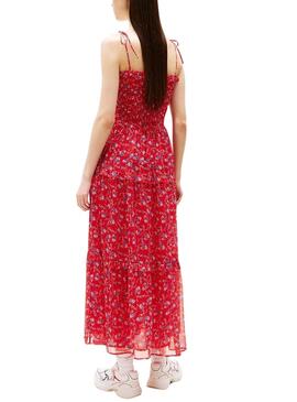 Vestido  Tommy Jeans   Chiffon en rojo para mujer 