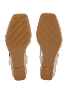 Sandalias Tommy Jeans Monotipo en blanco para mujer 
