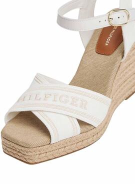 Sandalias Tommy Jeans Monotipo en blanco para mujer 