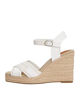 Sandalias Tommy Jeans Monotipo en blanco para mujer 