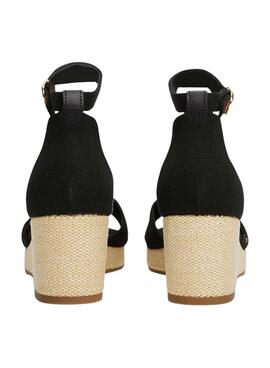 Sandalias Tommy Hilfiger Flag Criss negro para mujer