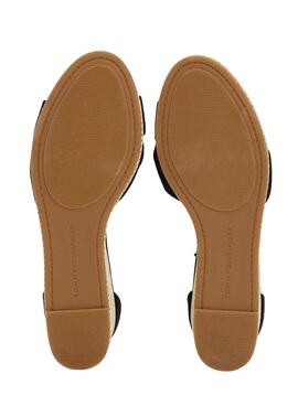 Sandalias Tommy Hilfiger Flag Criss negro para mujer