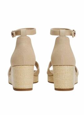 Sandalias Tommy Hilfiger Flag Criss beige para mujer