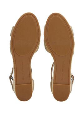 Sandalias Tommy Hilfiger Flag Criss beige para mujer