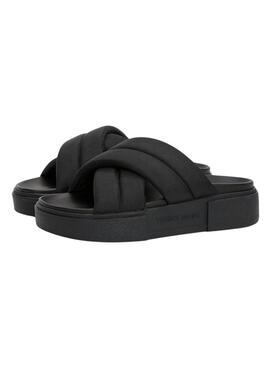 Sandalias  Tommy Jeans Flatform negro para mujer 
