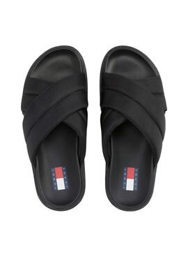 Sandalias  Tommy Jeans Flatform negro para mujer 