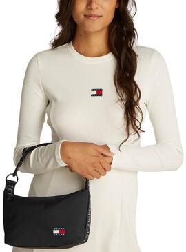 Bolso Tommy Jeans Daily Shoulder negro para mujer 