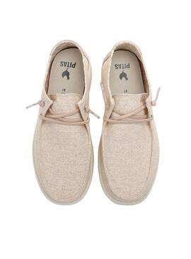 Zapatillas Walkin Pitas Fira beige para mujer