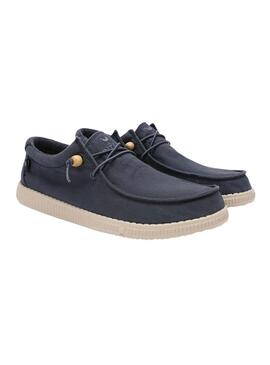 Zapatos Walkin Pitas Wallabi azul marino para hombre
