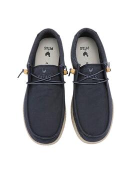 Zapatos Walkin Pitas Wallabi azul marino para hombre