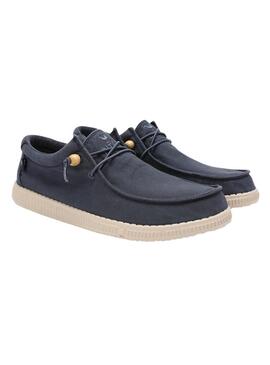 Zapatos Walkin Pitas Wallabi azul marino para hombre