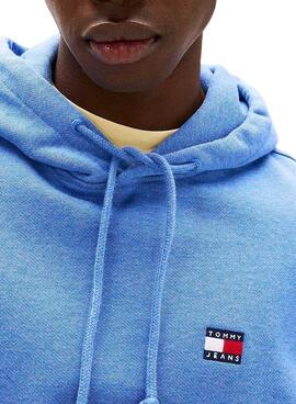 Sudadera Tommy Jeans  Badge Hoodie azul para hombre 