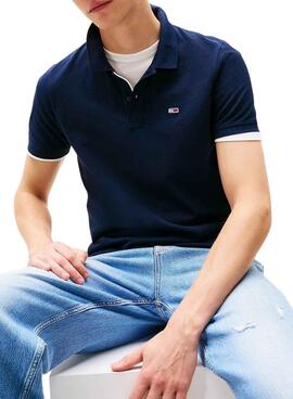 Polo Tommy Jeans Slim azul para hombre 