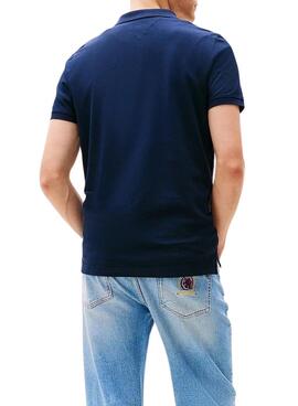 Polo Tommy Jeans Slim azul para hombre 
