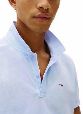 Polo Tommy Jeans Slim azul para hombre 