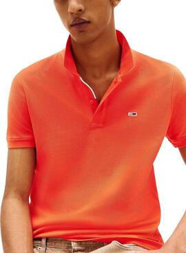 Polo Tommy Jeans Slim naranja para hombre 