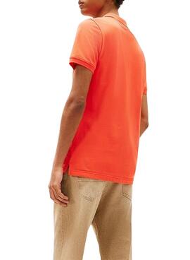 Polo Tommy Jeans Slim naranja para hombre 