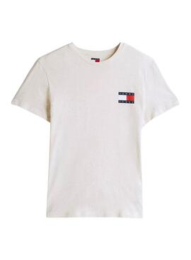 Camiseta Tommy Jeans Essential Flagen beige para hombre 