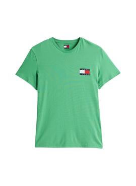 Camiseta Tommy Jeans Essential Flag verde para hombre 