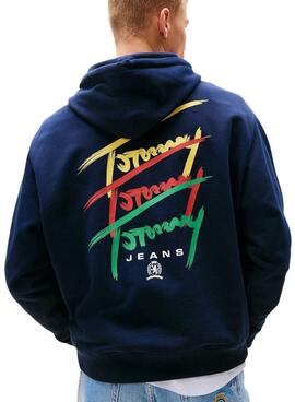 Sudadera Tommy Jeans Twisted marino para hombre 