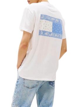 Camiseta Tommy Jeans Paisley blanco para hombre