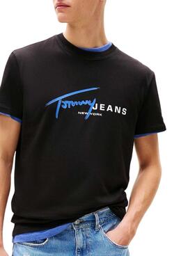 Camiseta Tommy Jeans Signature negro para hombre 