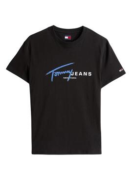 Camiseta Tommy Jeans Signature negro para hombre 