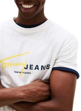 Camiseta Tommy Jeans Signature blanco para hombre