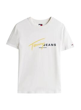 Camiseta Tommy Jeans Signature blanco para hombre
