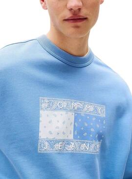 Sudadera Tommy Jeans Paisley azul para hombre