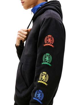 Sudadera Tommy Jeans Varsity negro para hombre 