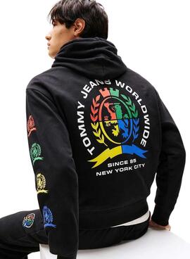 Sudadera Tommy Jeans Varsity negro para hombre 