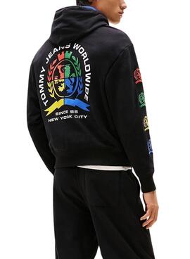 Sudadera Tommy Jeans Varsity negro para hombre 