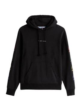 Sudadera Tommy Jeans Varsity negro para hombre 