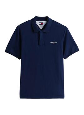 Polo Tommy Jeans Linear azul para hombre