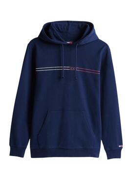 Sudadera Tommy Jeans Chest Flag azul para hombre