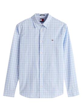 Camisa Tommy Jeans Poplin azul para hombre