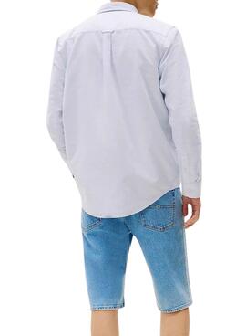 Camisa Tommy Jeans Oxford azul para hombre