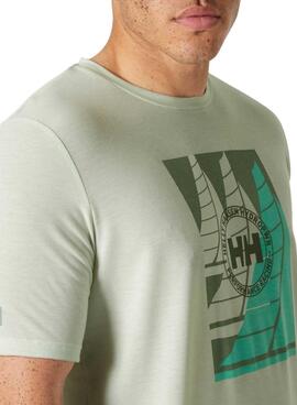 Camiseta Helly Hansen verde para hombre 