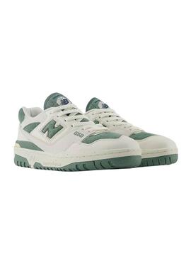 Zapatillas New Balance BB550 verde y blanco para mujer