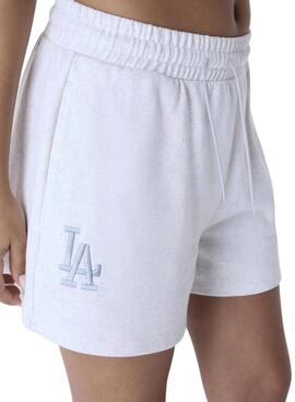 Pantalón Corto New Era LA Dodgers Essential gris para mujer