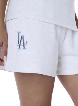 Pantalón Corto New Era LA Dodgers Essential gris para mujer